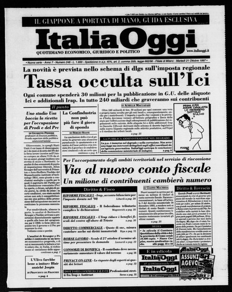 Italia oggi : quotidiano di economia finanza e politica